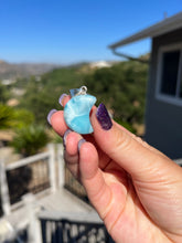 Load image into Gallery viewer, Larimar Moon Pendant Sterling Silver