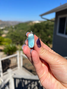 Larimar Moon Pendant Sterling Silver