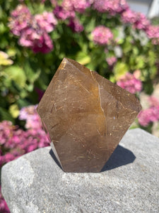 Gold Rutile Geometric Tower