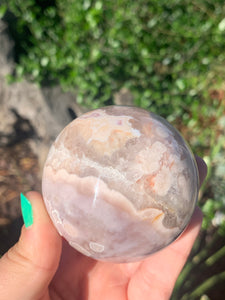 Pink Amethyst Flower Agate Sphere