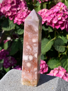 Pink Amethyst Tower w Lavender