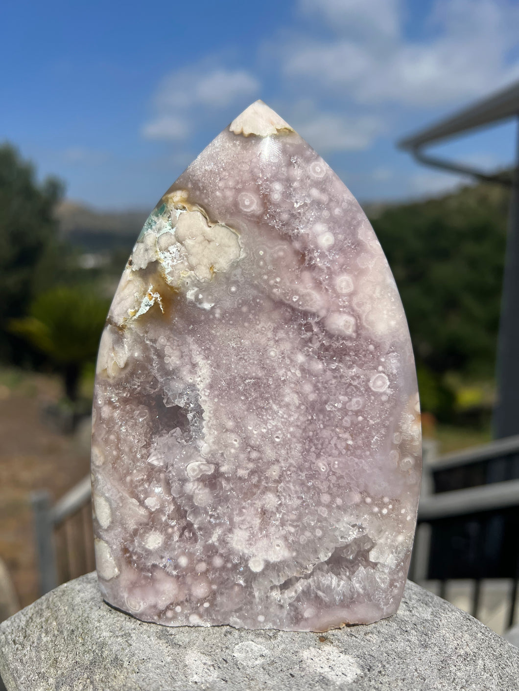 Lavendar Pink Amethyst Flower Agate Flame