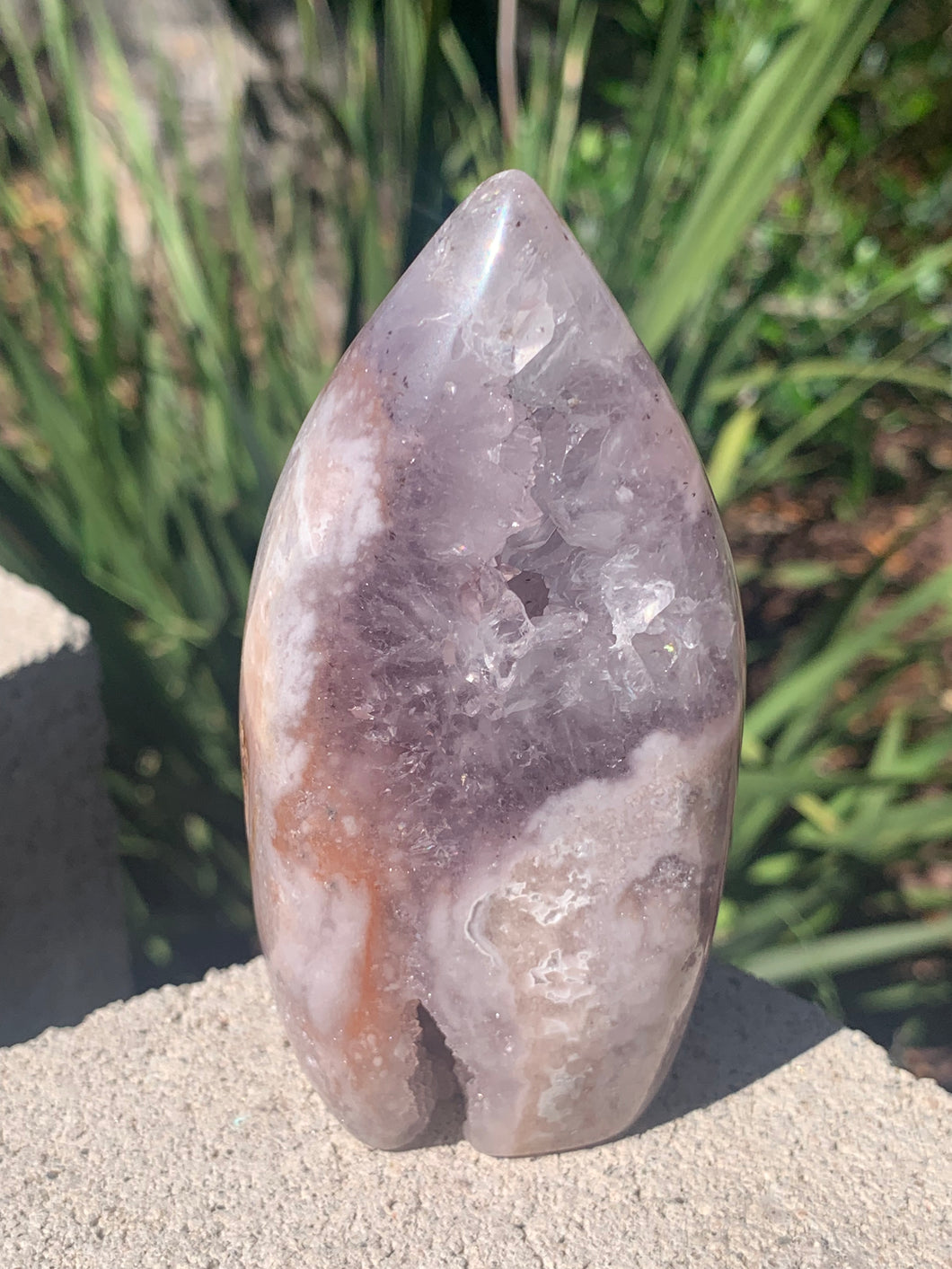 Lavender Pink Amethyst Flower Agate Flame