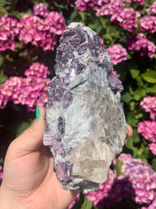 Lepidolite Cluster w Light Citrine