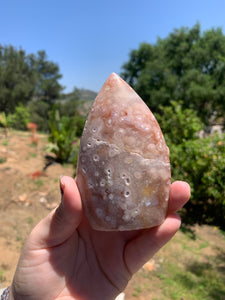 Pink Amethyst Flower Agate Flame