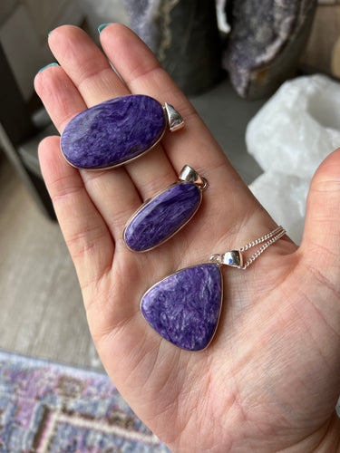 Charoite Pendants Intuitively Selected