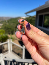 Load image into Gallery viewer, Pink Druzy Moon Pendant Gold Electroformed