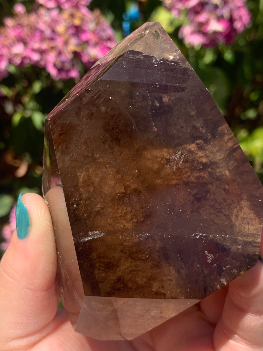 Smokey Quartz W Lodolite Rough Back