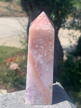 Load image into Gallery viewer, Pink Amethyst Tower with Crystallized Lavender