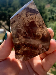 Smokey Quartz W Lodolite Rough Back