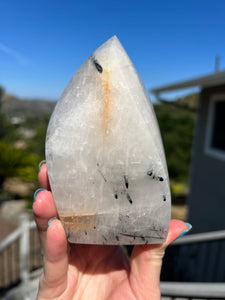 Tourmaline Quartz Flame with Iron