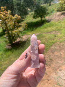 Pink Amethyst Flower Agate Tower