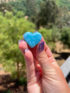 Larimar Heart Cab Grade AAA