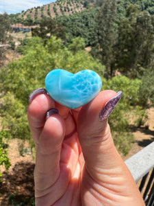 Larimar Heart Cab Grade AAA