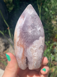 Lavender Pink Amethyst Flower Agate Flame