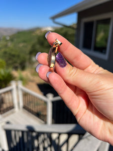 Pink Druzy Moon Gold Electroformed Moon Pendant