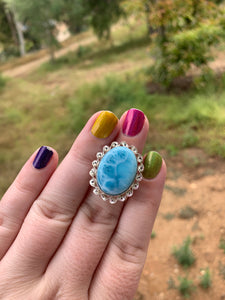 Larimar Oval Ring Size 7 #2