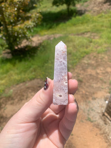 Pink Amethyst Flower Agate Tower