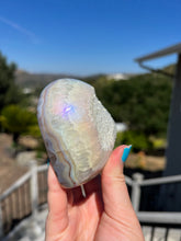 Load image into Gallery viewer, Aura Quartz Agate Heart w Calcite Druzy