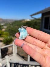 Load image into Gallery viewer, Larimar Moon Pendant Sterling Silver