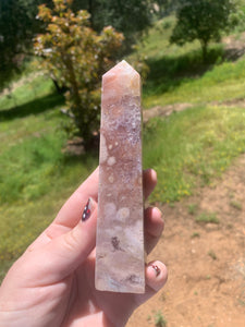 Pink Amethyst Flower Agate Tower