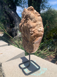 Pink Amethyst Slab Fixed on Stand w Lavender