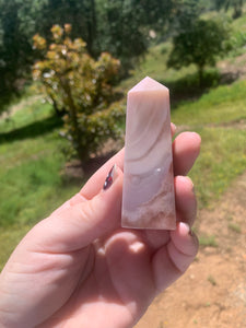 Pink Amethyst Flower Agate Tower