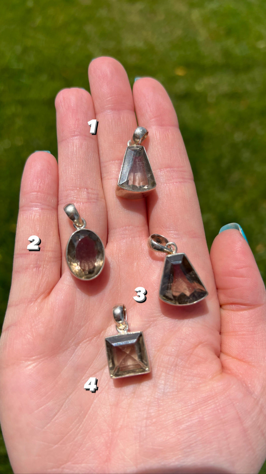 Smokey Quartz Sterling Silver Pendants