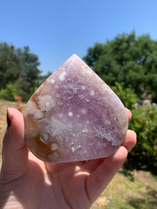 Pink Amethyst Flower Agate Flame