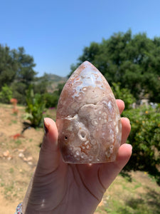 Pink Amethyst Flower Agate Flame