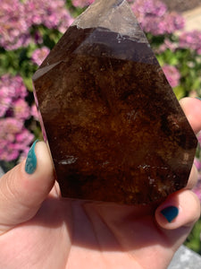 Smokey Quartz W Lodolite Rough Back