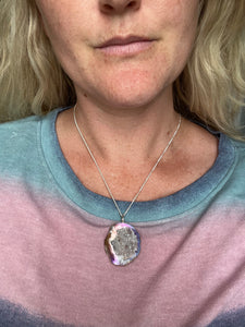 Aura Geode Silver Necklace