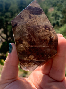 Smokey Quartz W Lodolite Rough Back