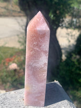 Load image into Gallery viewer, Pink Amethyst Tower with Crystallized Lavender