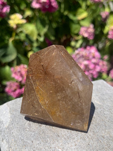 Gold Rutile Geometric Tower