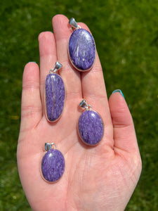 Charoite Sterling Silver Pendants