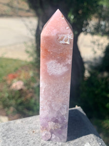 Pink Amethyst Tower with Crystallized Lavender