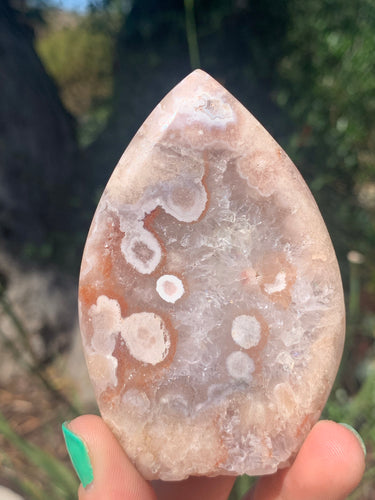 Pink Amethyst Flower Agate Flame