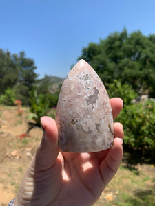 Pink Amethyst Flower Agate Flame