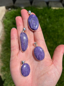 Charoite Sterling Silver Pendants