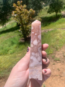 Pink Amethyst Flower Agate Tower