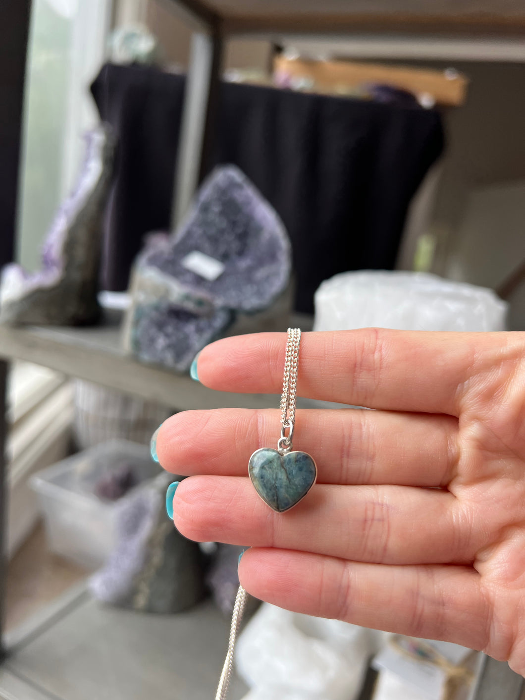 Kyanite Mermaid Heart Pendant #2