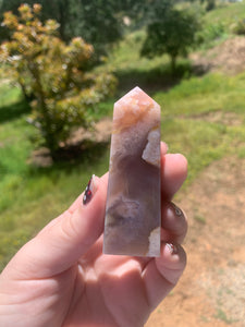 Pink Amethyst Flower Agate Tower