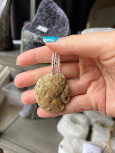 Aura Geode Silver Necklace