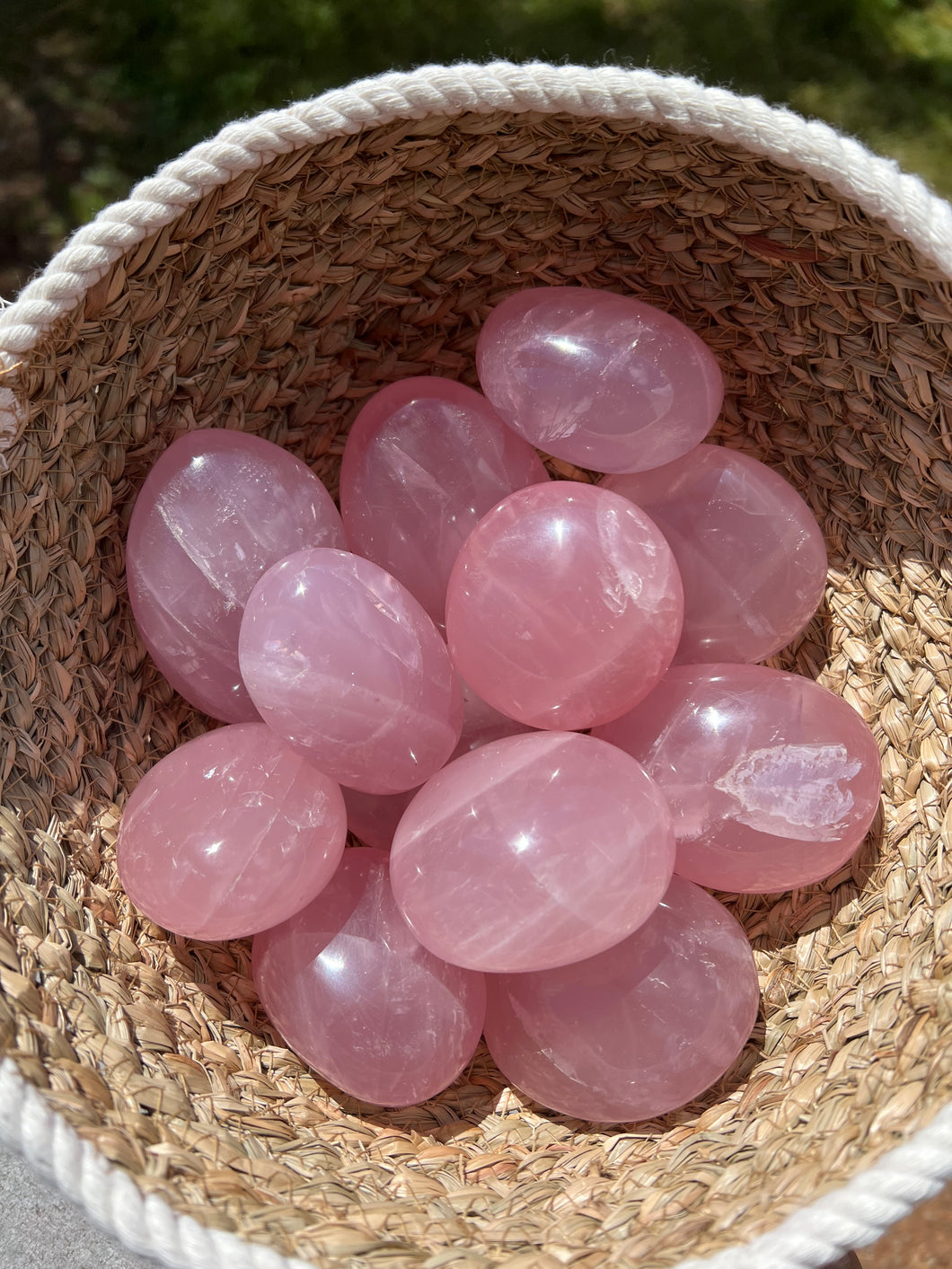 Rose Quartz Gemmy Palmstones Intuitively Selected