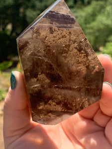 Smokey Quartz W Lodolite Rough Back