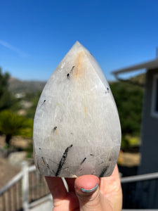 Tourmaline Quartz Flame with Iron