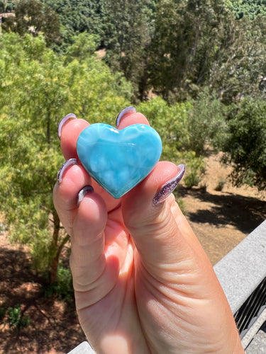 Larimar Heart Cab Grade AAA