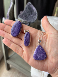 Charoite Pendants Intuitively Selected