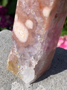 Pink Amethyst Tower w Lavender